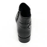 Черевики низькі чорні жіночі шкіряні на байці демісезон з блискавкою Zlett 9206 байка розмір 35, фото 6