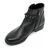 Черевики низькі чорні жіночі шкіряні на байці демісезон з блискавкою Zlett 9206 байка розмір 35, фото 8