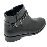 Черевики низькі чорні жіночі шкіряні на байці демісезон з блискавкою Zlett 9206 байка розмір 35, фото 7