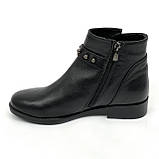 Черевики низькі чорні жіночі шкіряні на байці демісезон з блискавкою Zlett 9206 байка розмір 35, фото 2