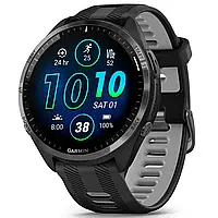 Спортивний годинник Garmin Forerunner 965 Carbon Gray DLC Titanium Bezel with Black Case and Black/Powder Gray Silicone Band