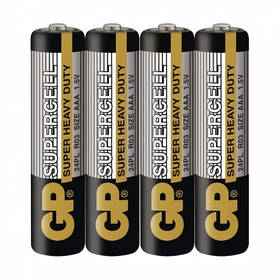 Батарейка GP SUPERCELL, R03 AAA, 24PLEB-S2, сольова, ЦІНА ЗА УП. 40ШТ