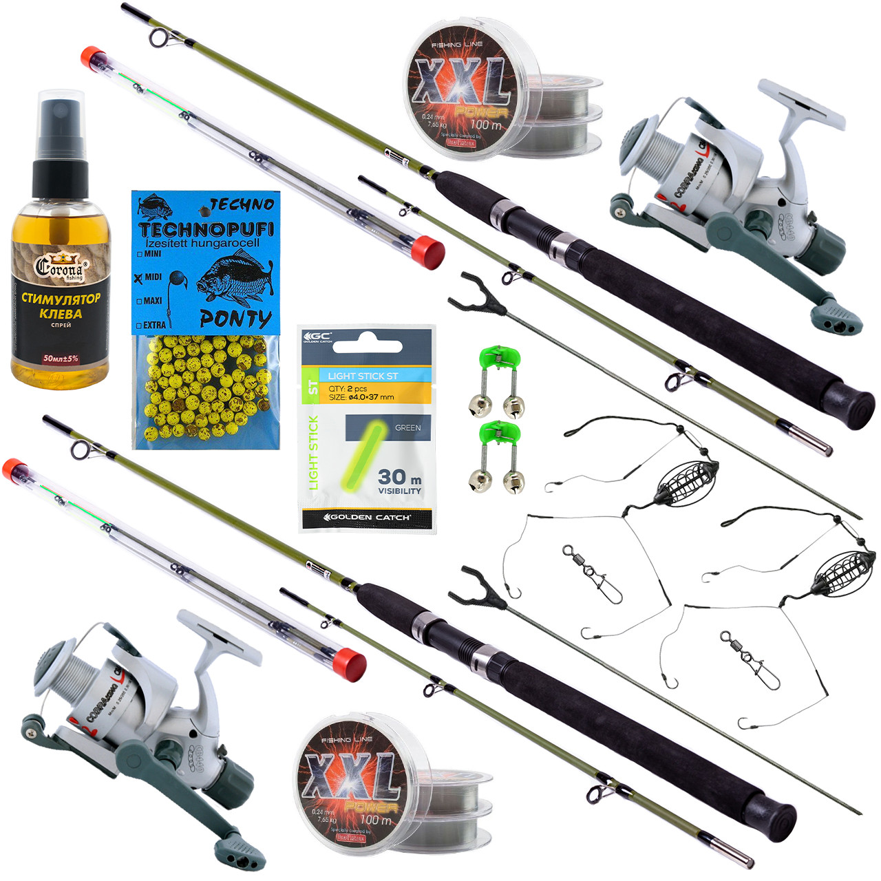 Фідерний готовий рибальський набір 3.0 м для ловлі мирної риби, рибальський комплект, фото 1