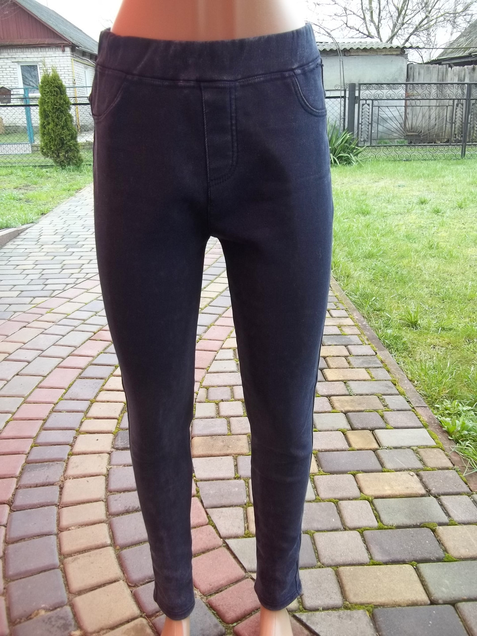 ( 44/ 46 р) Жіночі джинси лосини на флісі легінси штани скіні стрейчеві Б/В
