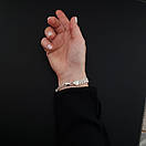 Жіночий срібний браслет подвійний арабський бісмарк з білими камінцями. Регульований 17 - 20 см. Срібло 925, фото 6