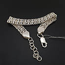 Жіночий срібний браслет подвійний арабський бісмарк з білими камінцями. Регульований 17 - 20 см. Срібло 925, фото 7