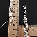 Жіночий срібний браслет подвійний арабський бісмарк з білими камінцями. Регульований 17 - 20 см. Срібло 925, фото 4