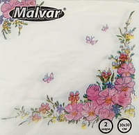 Салфетка Malvar Цветочная Рамочка 30*30 см 2-х шаровая 40 шт (4820227530427)