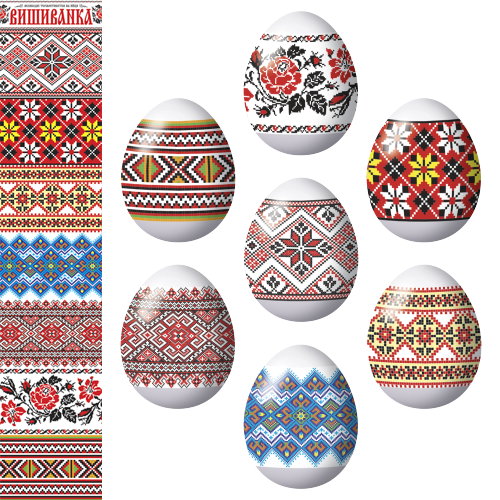 Етикетки ТЕРМО для великодніх яєць  "Вишиванка"
