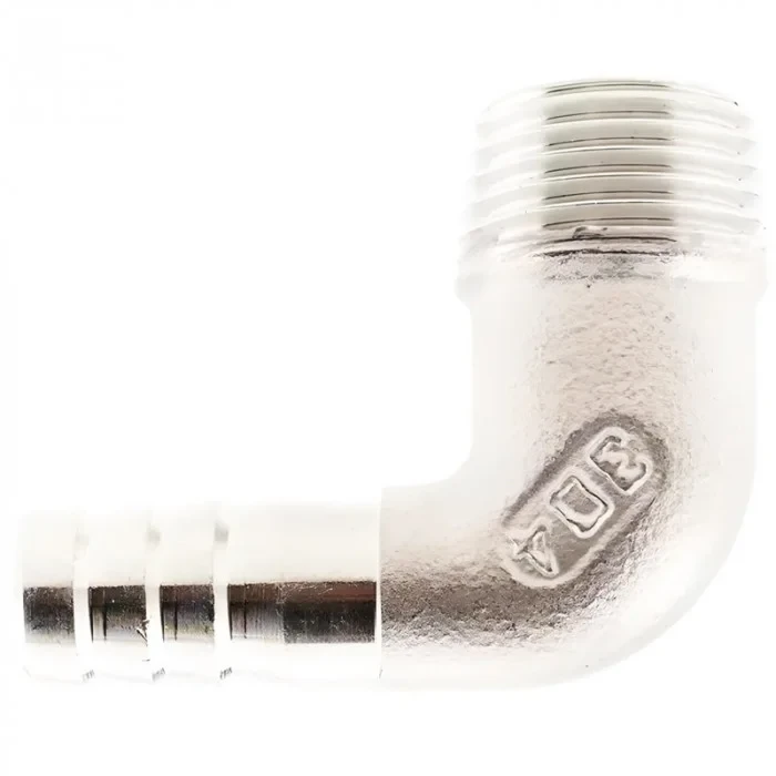 Штуцер кутовий для шланга 13 мм із зовнішнім різьбленням 1/2", фото 1