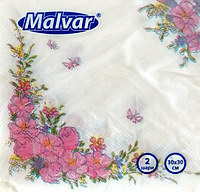 Салфетка Malvar Цветочная рамочка 30х30 см 2-х шаровая 20 шт (4820227530571)