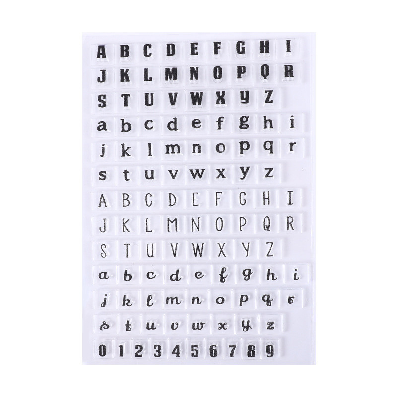 Набір силіконових штампів для скрапбукінгу Букви і цифри CHT213, фото 1