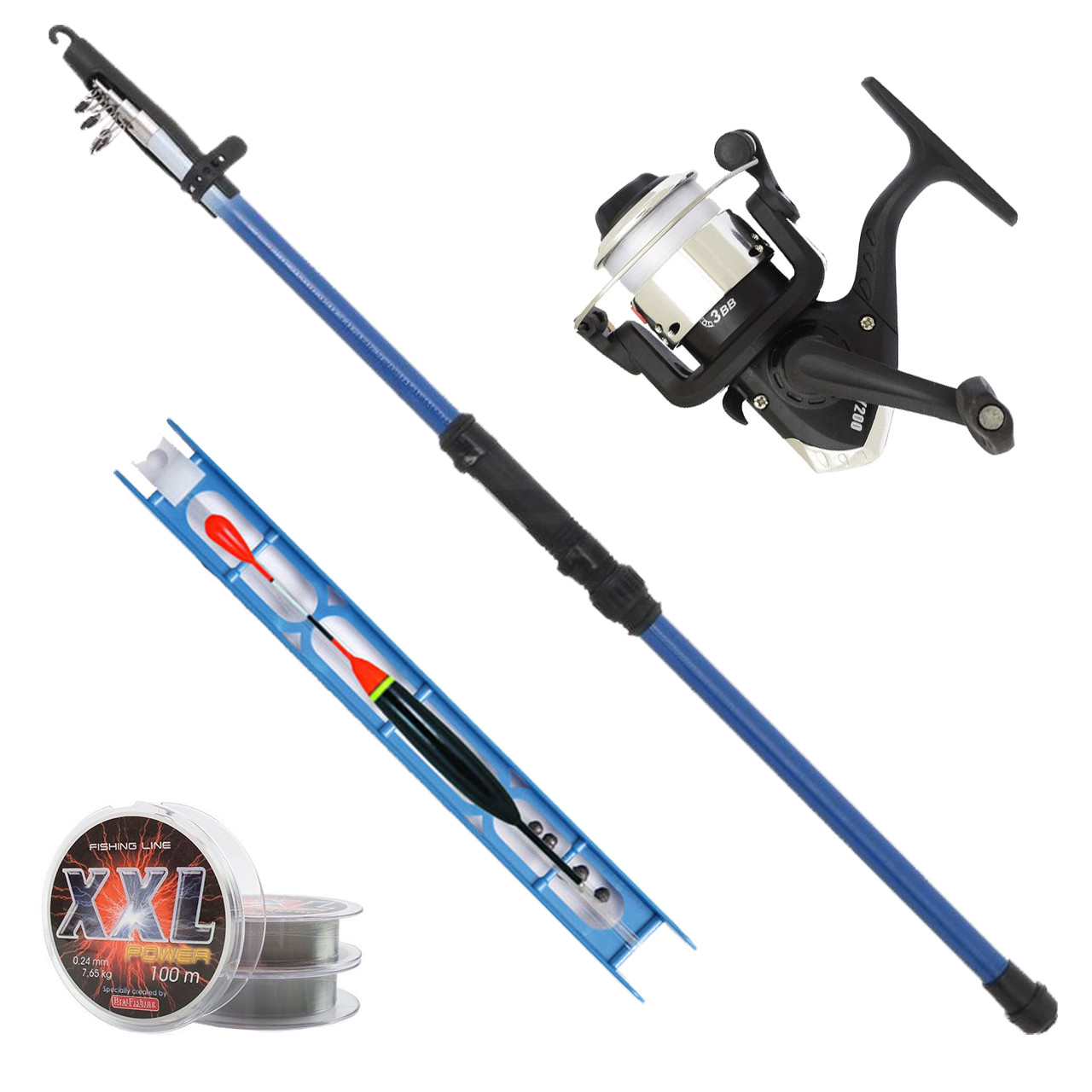 Набір Поплавцевий Вудка 2.1 м. з котушкою на 3+1 bb, фото 1