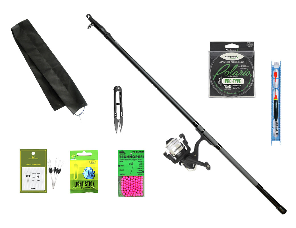 Набір Поплавцевий Легкий вудок (5 м) +оснастка +котушка + волосінь відразу намотана, фото 1