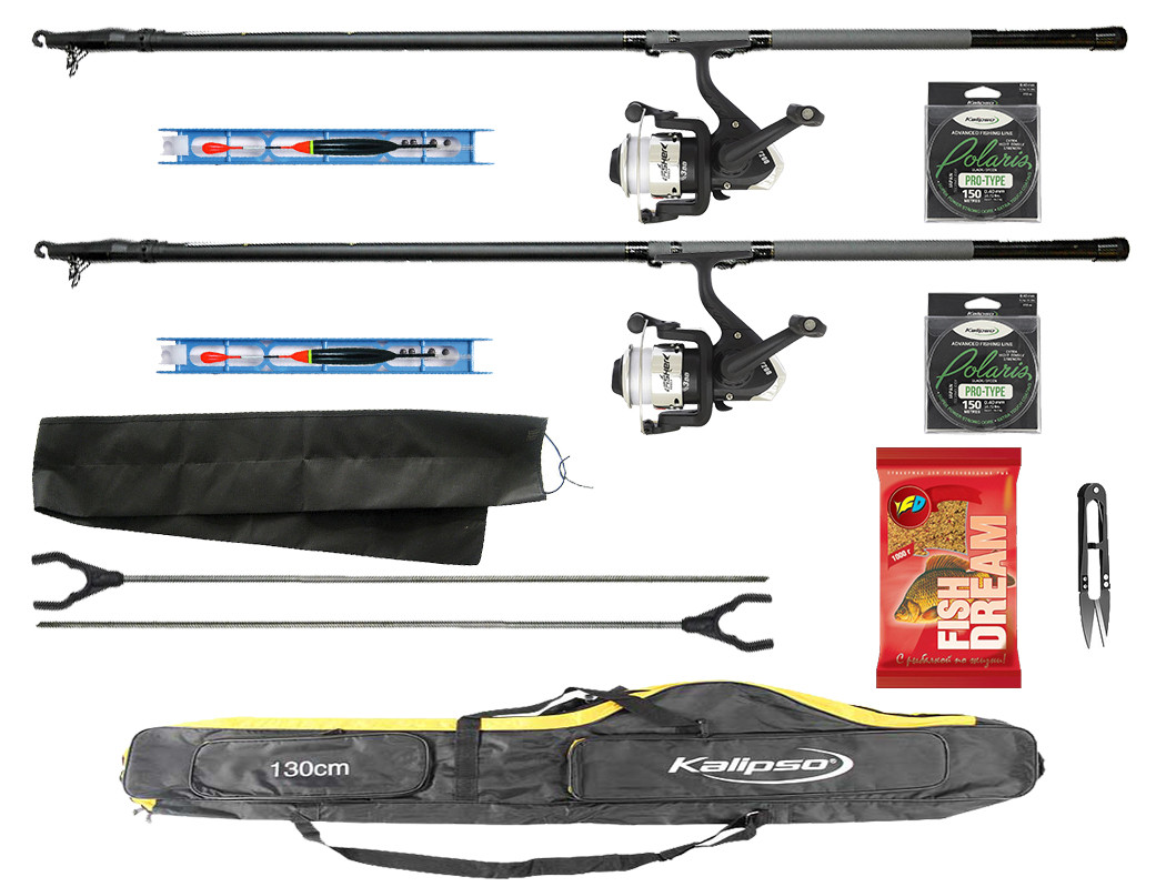Набір Поплавцевий із двома Оснащеними вудками (5 м) у чохлі 130 см., фото 1