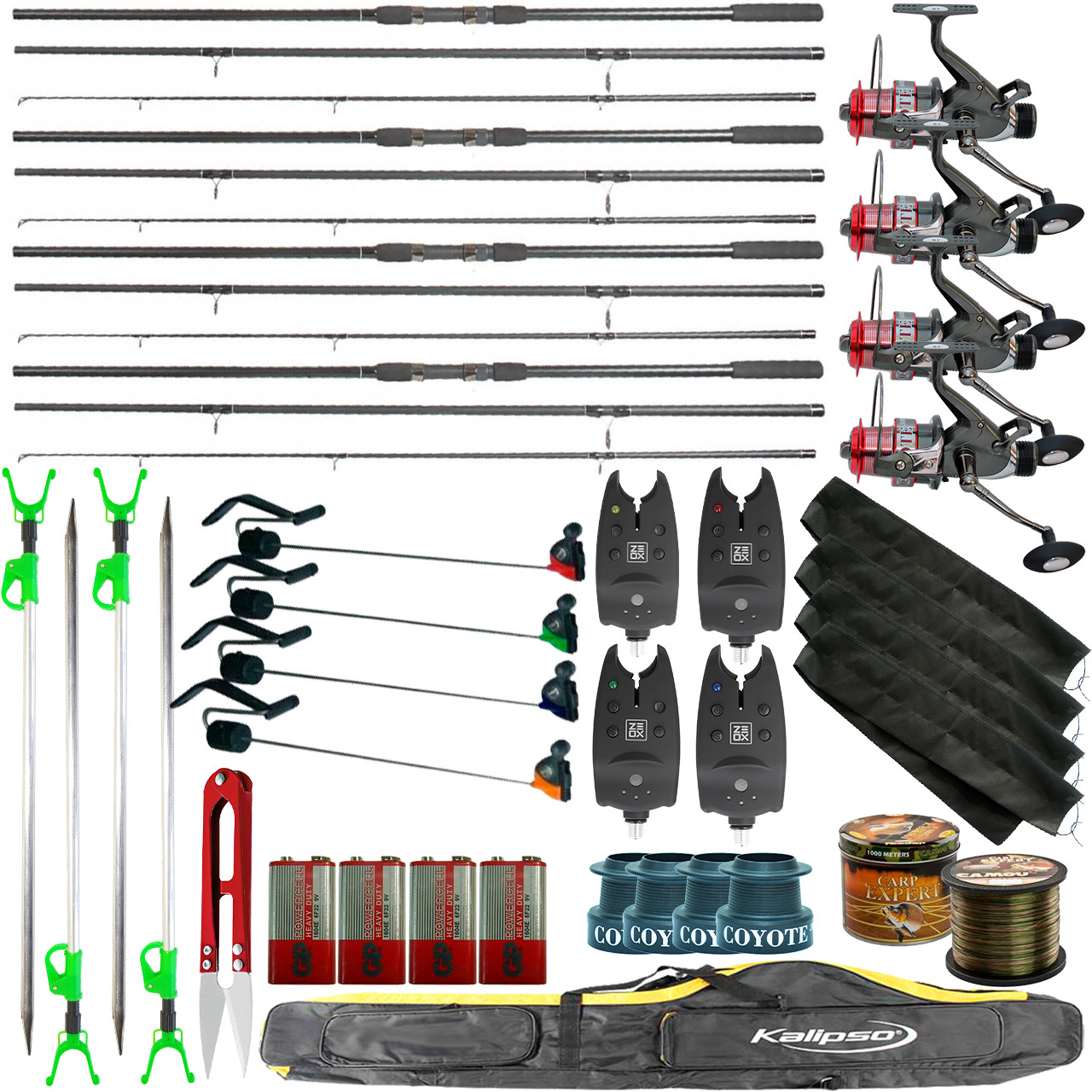 Набір Короповий "Все в одному" Металеві котушки з Композитними вудилищами 3.9м., фото 1