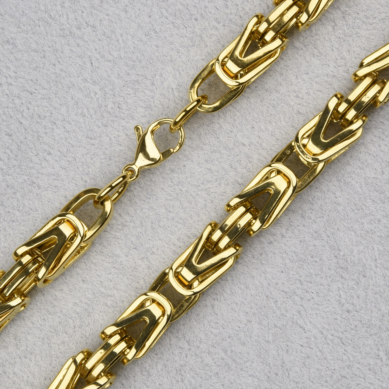 Ланцюг чоловічий Stainless Steel New золотистого кольору з медичної сталі довжина 55 см ширина 8 мм