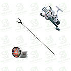 Універсальний спінінговий комплект 2.4 м для літньої риболовлі, готовий набір для мирної риби в подарунок рибалці, фото 4