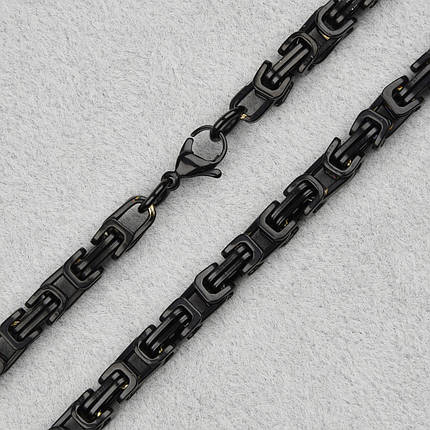 Ланцюг чоловічий Stainless Steel Rage чорного кольору ланки з медичної сталі довжина 55 см ширина 5 мм, фото 1