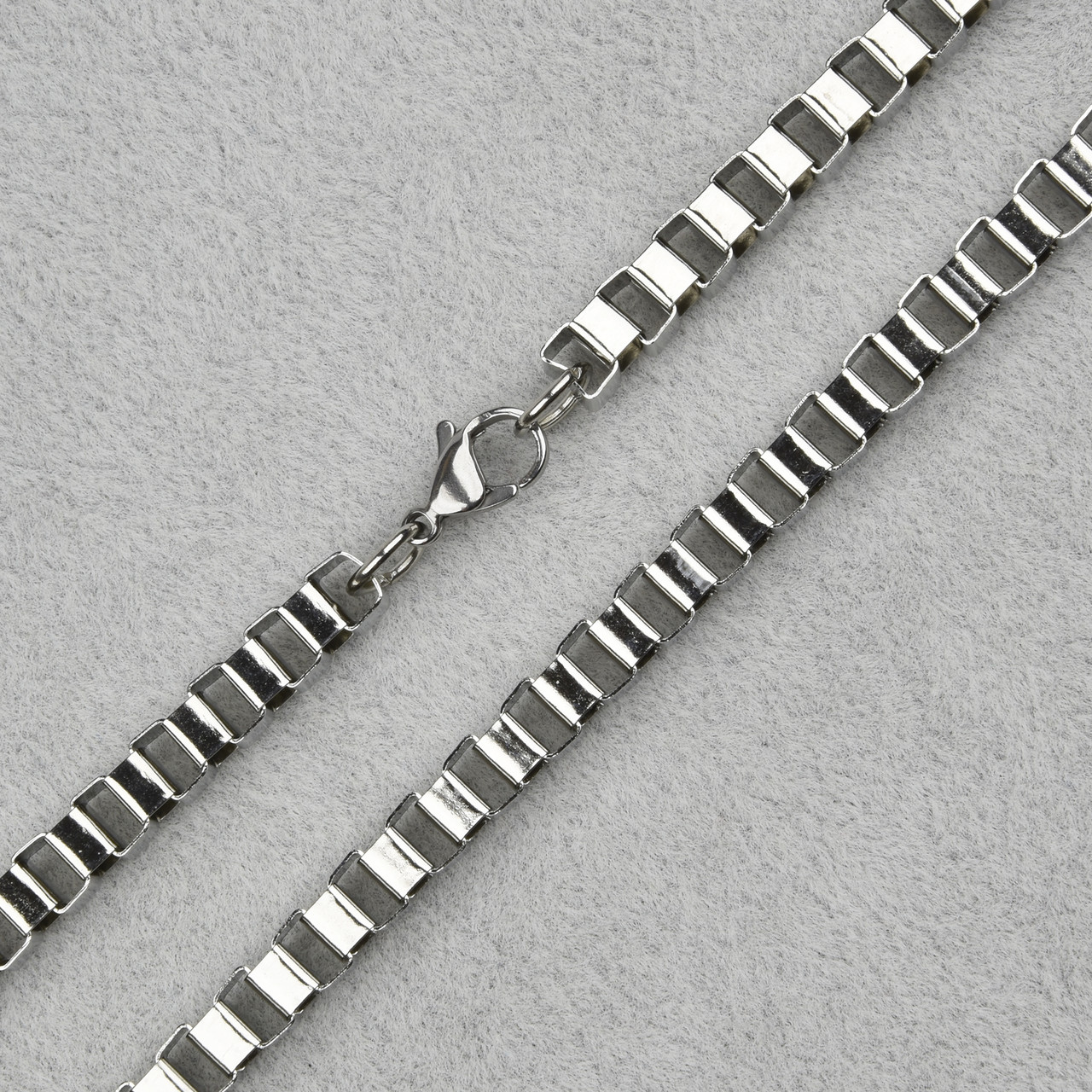 Ланцюг чоловічий Stainless Steel кубики з медичної хірургічної сталі довжина 60 см ширина 5 мм колір срібло