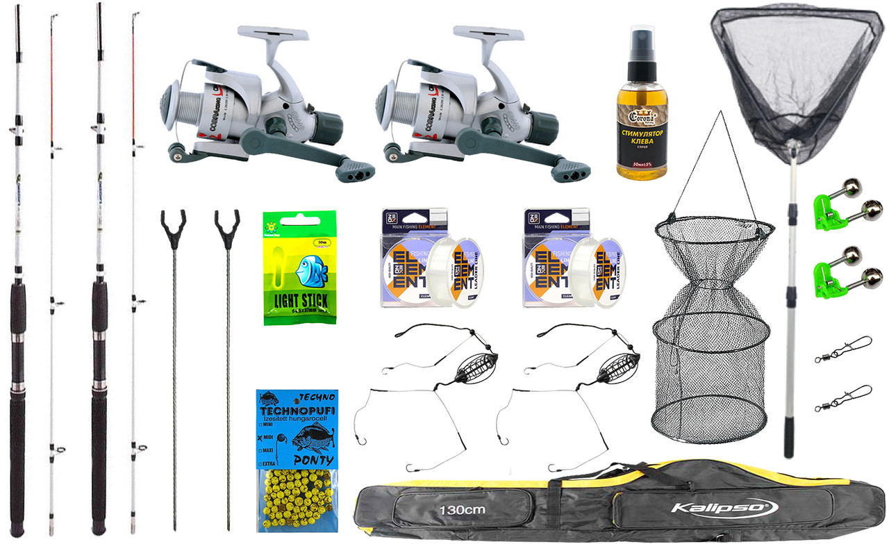 Універсальний комплект 2.4 м для спінінгового лову на подарунок, рибальський готовий набір на мирну рибу, фото 1