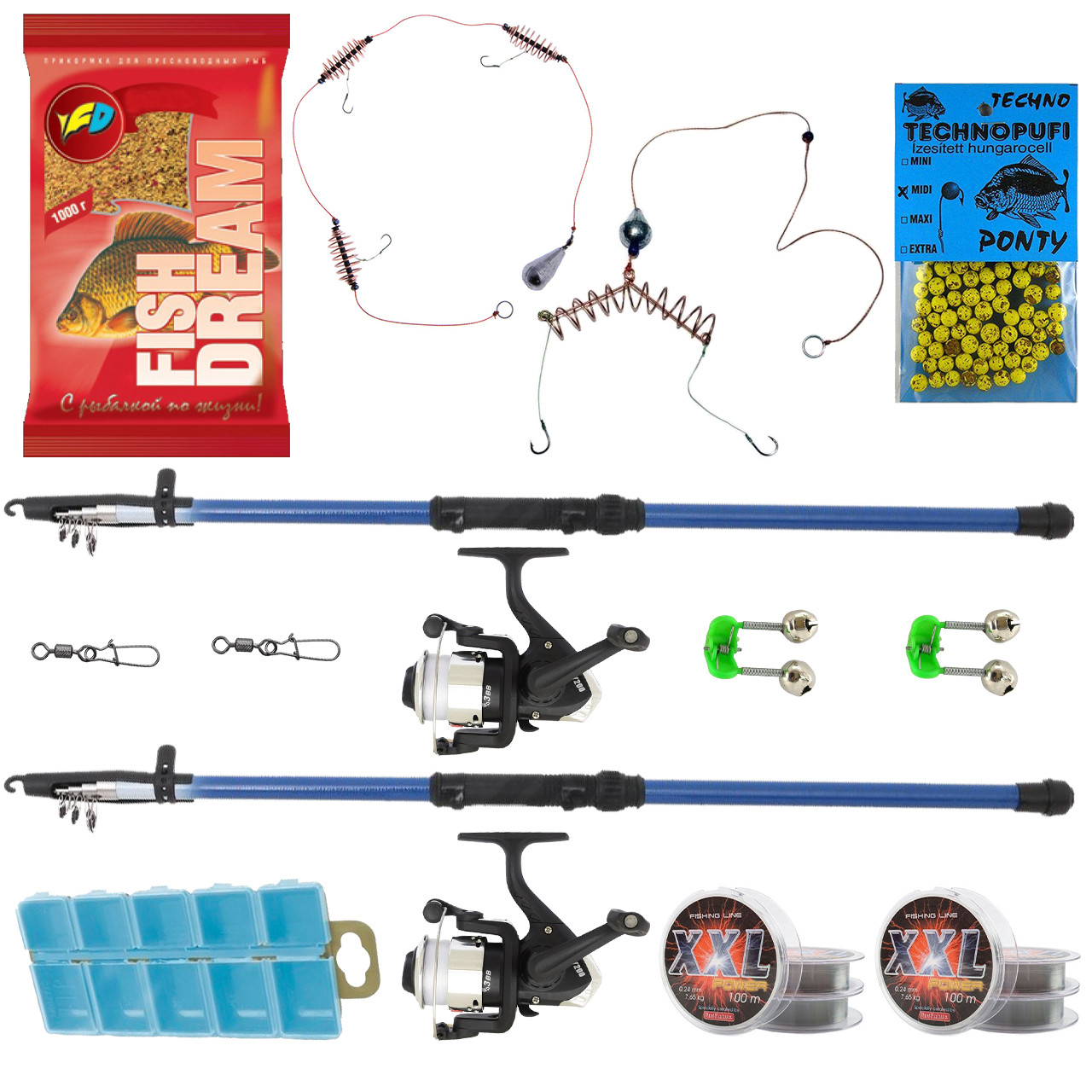 Універсальний рибальський набір 2.7 м, рибальське спорядження для лову на мирну рибу на подарунок, фото 1