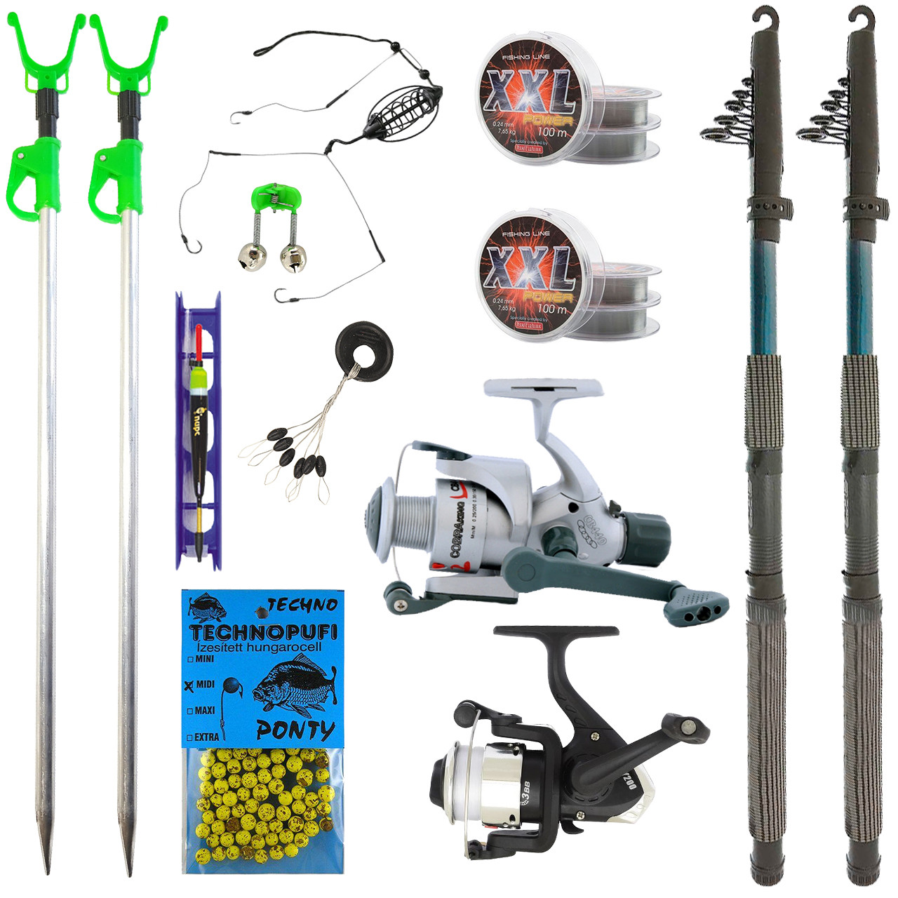 Універсальний рибальський комплект на подарунок 2.7 м, рибальське спорядження для ловлі мирної риби влітку, фото 1