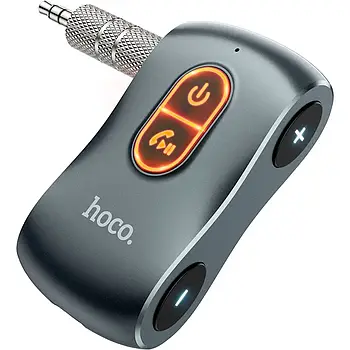 Автомобільний AUX адаптер Hoco E73 Metal Gray