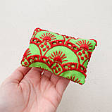 Мініатюра подушка Печворк 6.5*9.5 см Яскраві візерунки, фото 2