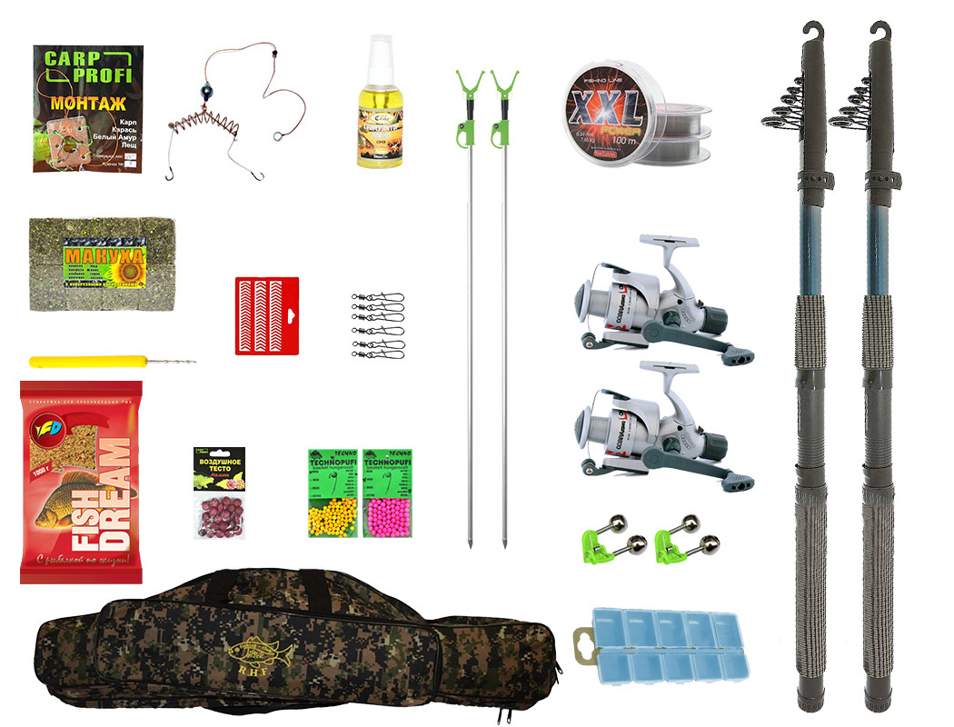 Універсальний рибальський набір 2.1 м у подарунок, рибальський комплект для спінінгового лову мирної риби, фото 1