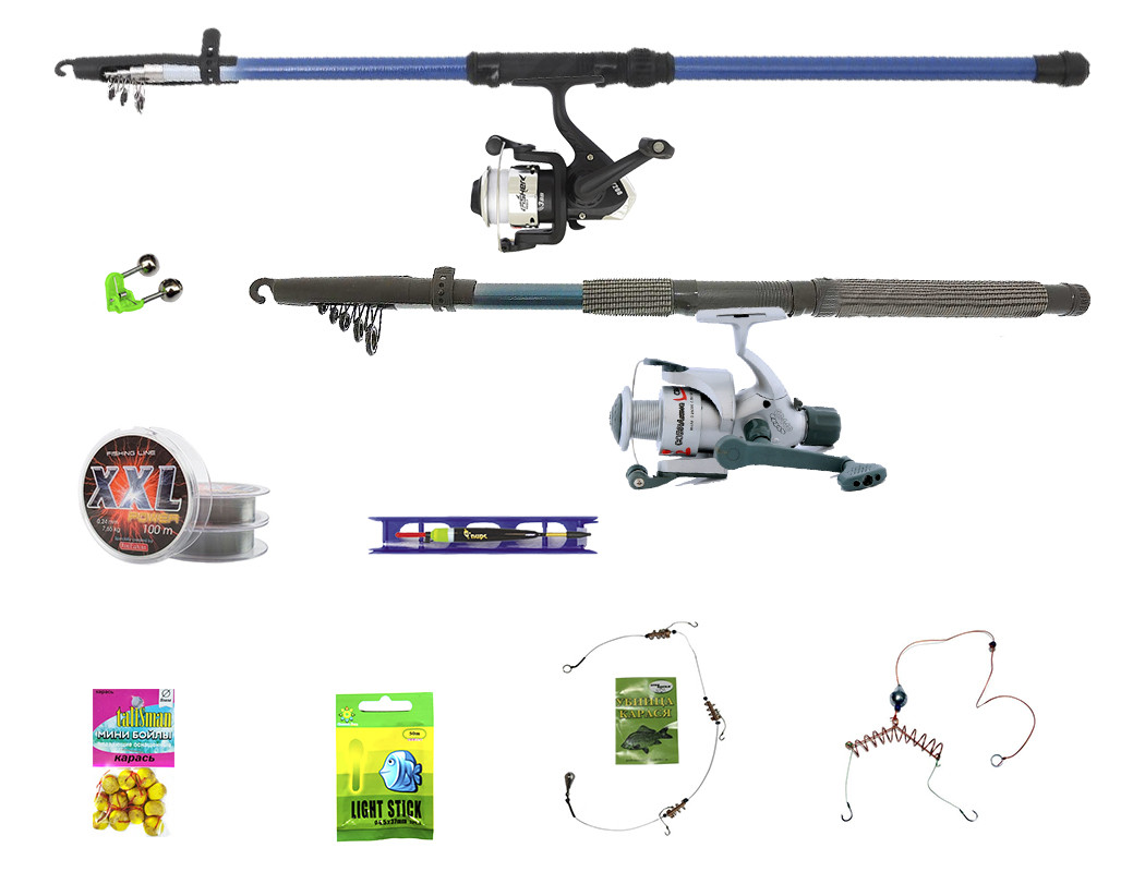 Набір Універсальний 2.4м. "Все в одному" Удочка та Спінінг з повними оснащеннями (готовий до використання), фото 1