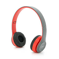 Бездротові Bluetooth-навушники P47 Led, Red/Silver