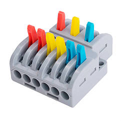 DR Клемна колодка з натискними затискачами 3х6-дроти LT-633 для розподільних коробок, 450V/32A, сіра