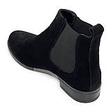 Черевики челсі чорні жіночі замшеві на байці демісезон з резинкою Zlett 9301 замш чор. розмір 36, фото 5