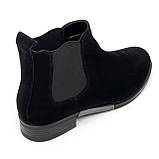 Черевики челсі чорні жіночі замшеві на байці демісезон з резинкою Zlett 9301 замш чор. розмір 36, фото 7