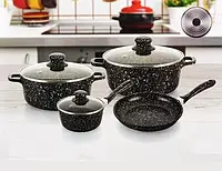 Набор посуды 7 предметов A-Plus 1503 Кастрюли для всех видов плит Кастрюля с плотно закрывающейся крышкой
