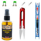 Універсальний рибальський комплект 2 спінінги, рибальський готовий набір для ловлі мирної риби на подарунок чоловікові, фото 4