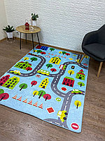 Килимок в дитячу "Сіті блакитний" 150*240 см