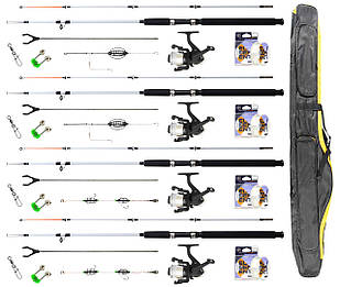 Набір Універсальний 2.4 м на Четирі комплекту спінінгів Crocodile з котушками повним комплектом і чохлом