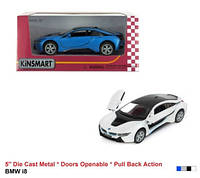 Машина метал. "Kinsmart" "BMW I8", інерц., відкр. двері, 1:36, 4 кольори, в кор. 16*8,5*7,5см (96шт/4)