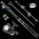 Набір Універсальний 2.1 м на три спінінги в чохлі з повним комплектом готові до використання, фото 2