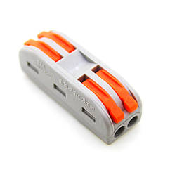 Клемна колодка з натискними затискачами 2-дротова SPL-2 для розподільних коробок, 2-pin, сіра