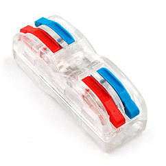 DR Клемна колодка з натискними затискачами 2-дротова SPL-2 для розподільних коробок, 2-pin, прозора