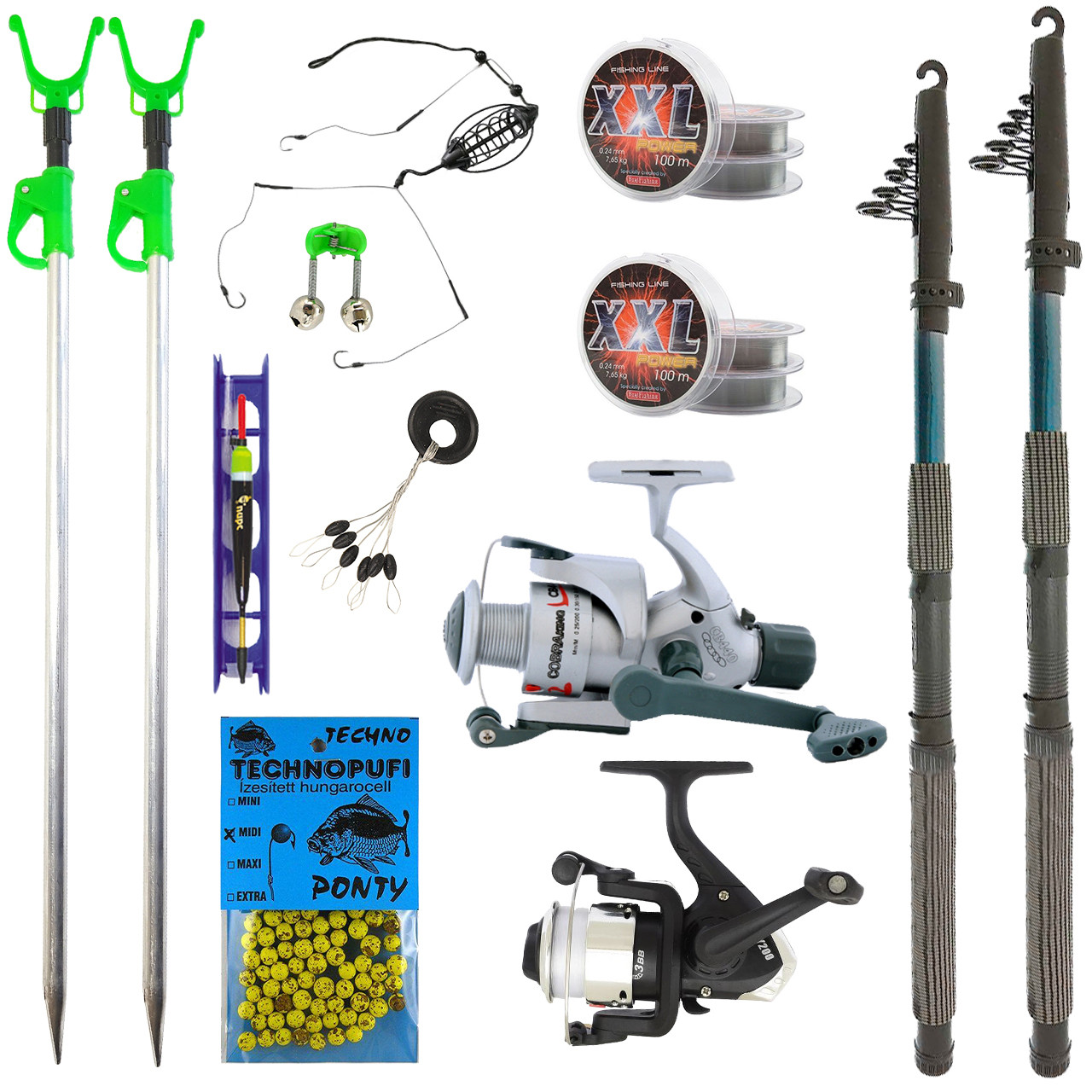 Універсальний обладнаний набір для літньої риболовлі, готовий літній комплект для мирної риби на подарунок чоловікові, фото 1