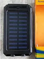 Универсальный Повербанк Solar Charger портативная зарядка фонарь солнечная панель 2 USB- 20000 mah