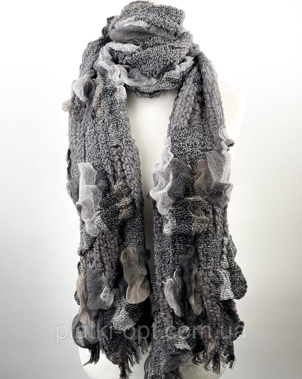 Шарф Ребека (жатка) сірий, фото 1