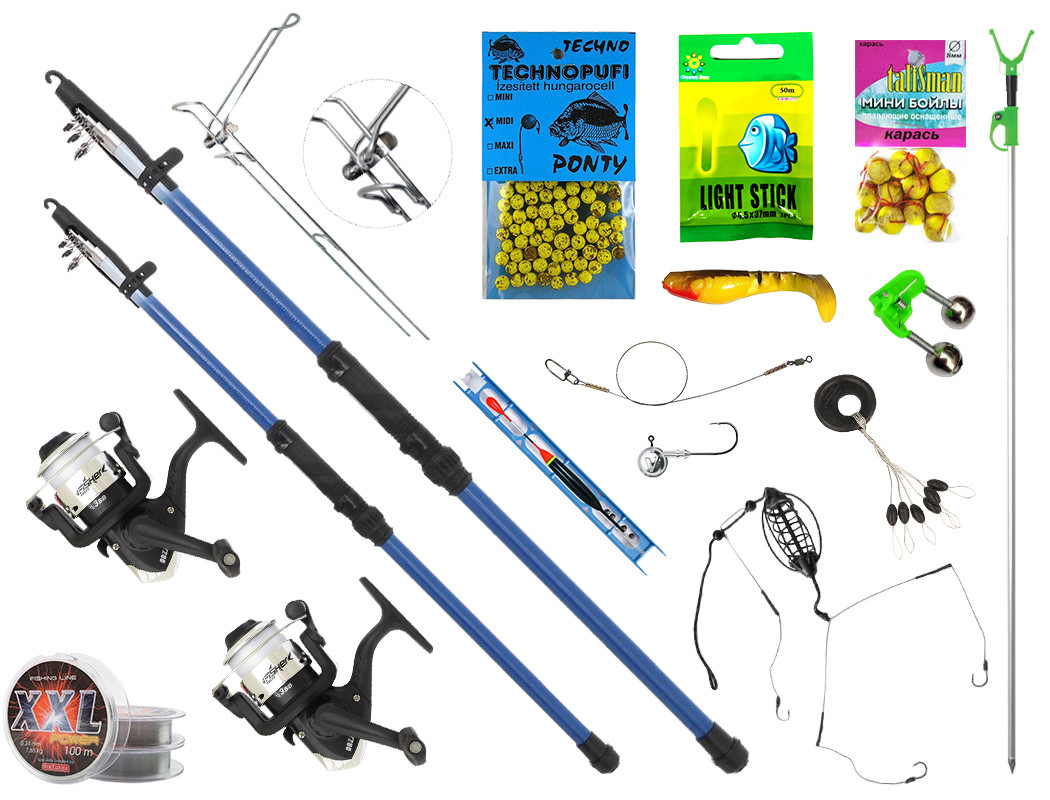 Універсальний рибальський набір для літньої риболовлі, рибальське спорядження на хижу рибу для рибалки в подарунок, фото 1
