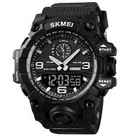 Часы наручные мужские SKMEI 1586BK BLACK, водонепроницаемые мужские часы, часы спортивные. Цвет: черный