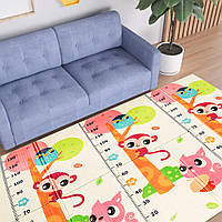 Килимок складний дитячий Поляна – Ростомер 150х200х1 см з сумкою ігровий килимок-трасформер на підлогу (№278)