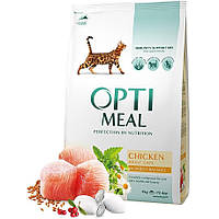 Optimeal Сухий корм з куркою для дорослих котів 4 кг